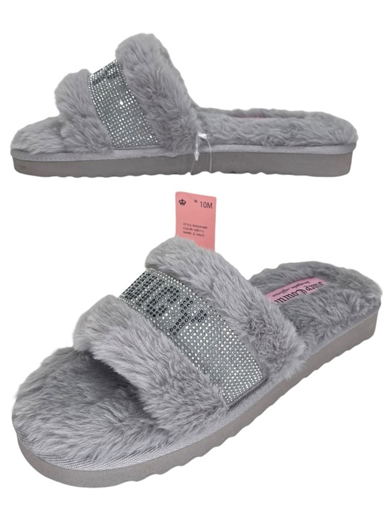 Juicy Couture Shoes - Juicy Couture Halo Grey Faux Fur Womens Sandals Size 10M
